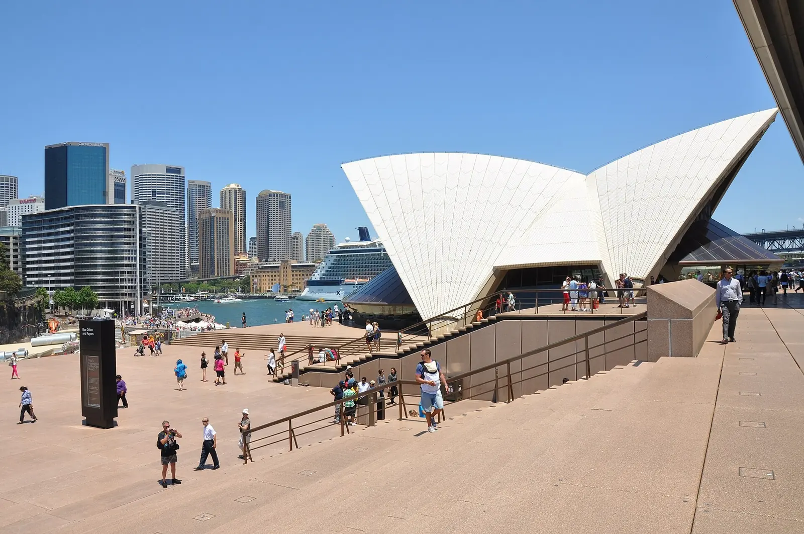 Harbourside stages: the Opera House Forecourt and The Domain