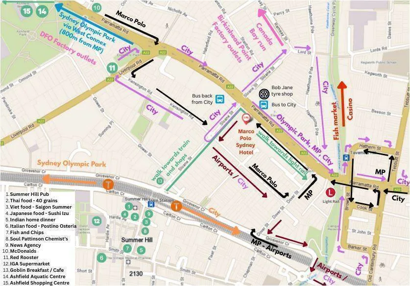 journey planner Marco Polo Summer Hill Map